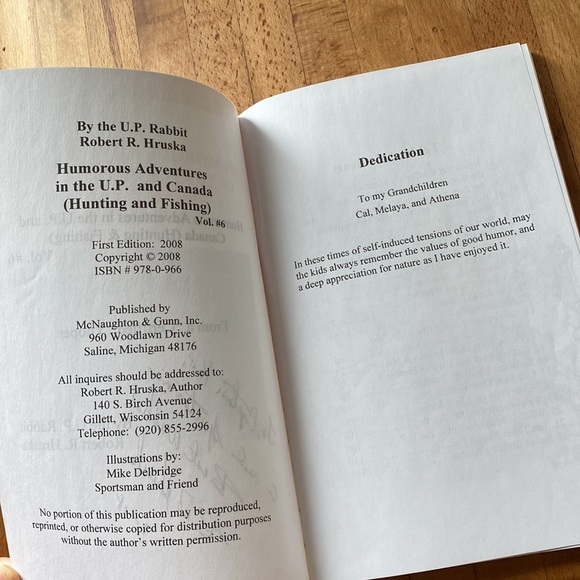 signed copy first edition Humorous Adventures in the u.p. and Canada R. Hruska - Picture 7 of 8